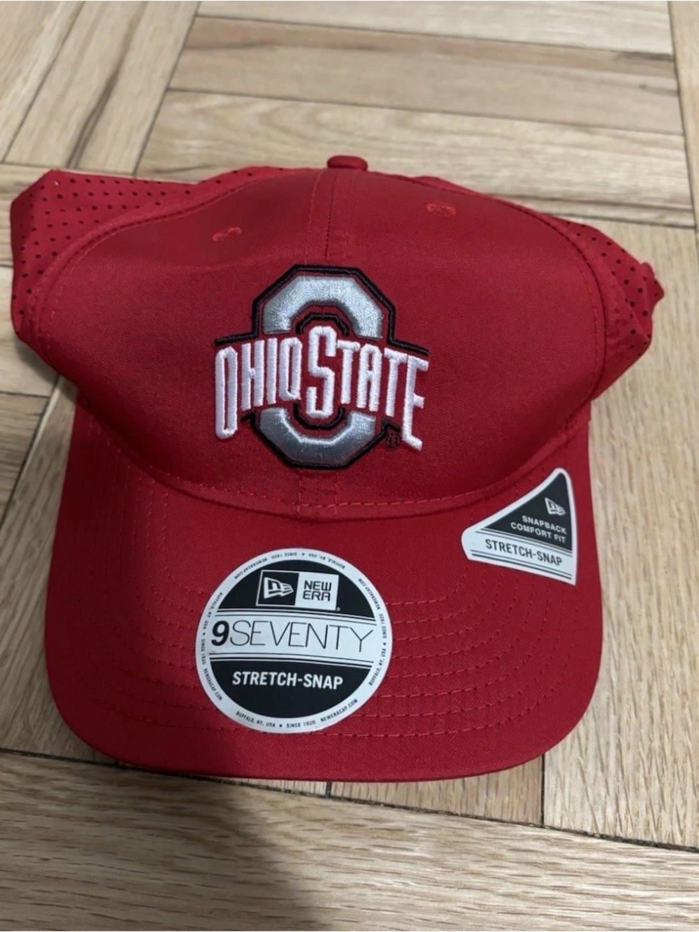 New Era Ohio State Buckeyes Snapback Hat 9SEVENTY Adjustable Cap Scarlet Red NEW